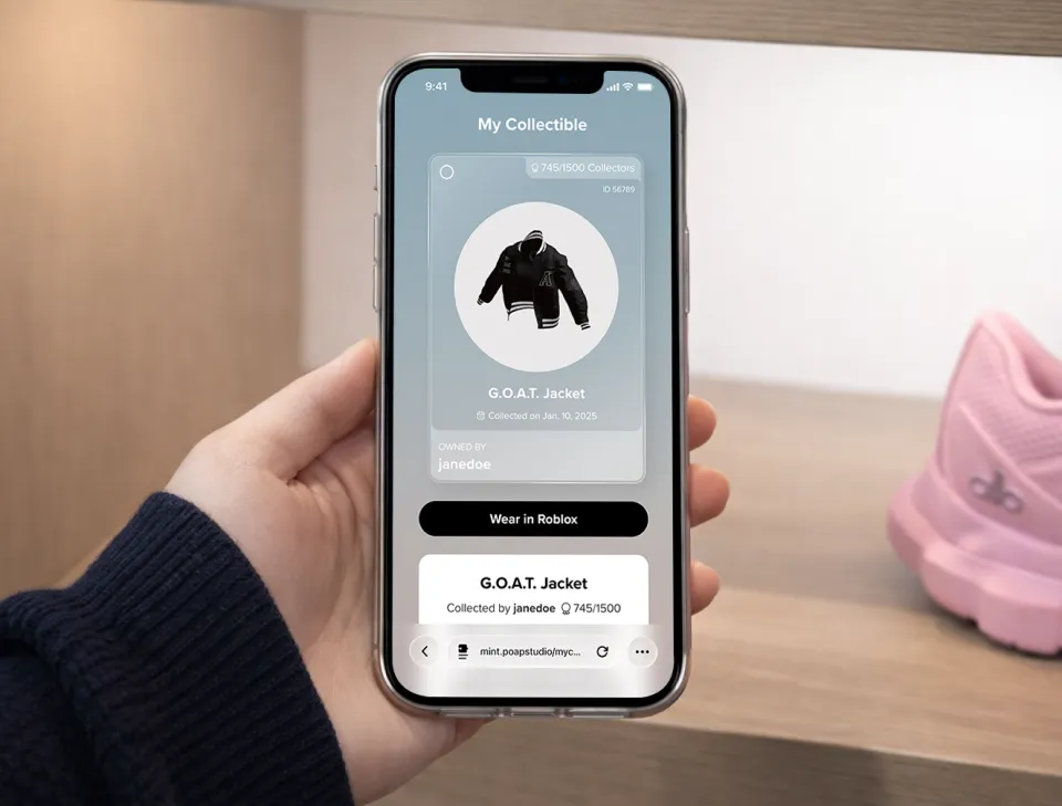 Alo Yoga digital collectible on phone with Wear in Roblox button