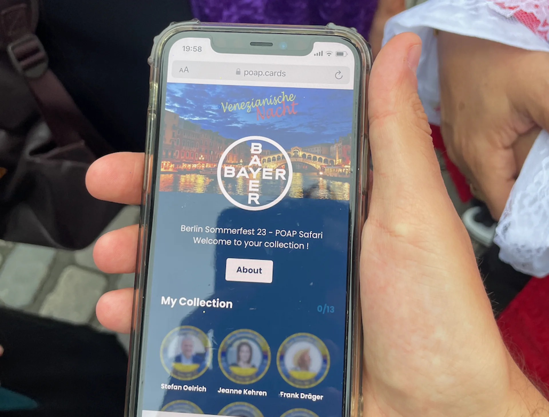 Bayer Pharma social game passport and digital souvenir flow