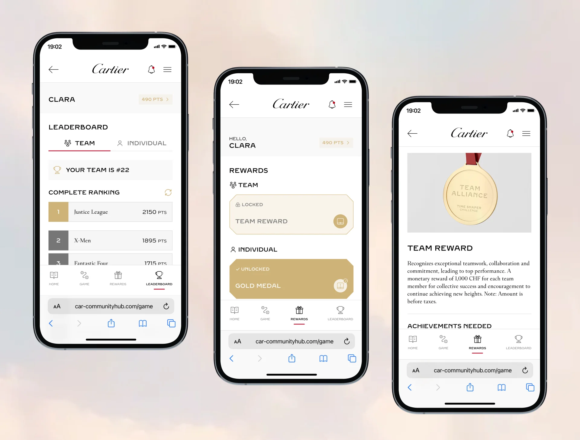 Cartier Community Hub leaderboard and rewards